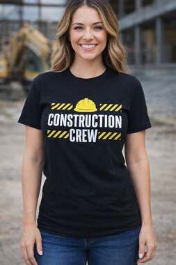 Smart Blanks Black Construction Crew Hard Hat Graphic T-Shirt